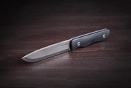 Real Steel Bushcraft Plus II, Black G10, Scandi Satin 14C28N RE-3721S - KNIFESTOCK