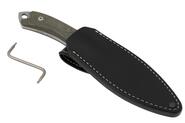 MKM POCKET TANGO 1 – MAGNACUT MUK SW bld, GRN CNV MICARTA hdl, +POCKET LEATHER SHEATH MK PT1-GC - KNIFESTOCK