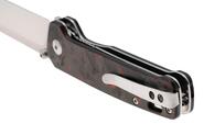 QPS Penguin V2 D2, 2-Ton-Finish Stonewash - Satin, Griff: Roter zerkleinerter CF über - KNIFESTOCK
