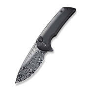 WE Mini Malice Black Titanium Handle Heimskringla Damasteel Blade WE054BL-DS1 - KNIFESTOCK