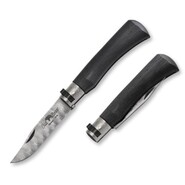 Old Bear BLACK LAMINATED handle, satined stainless DAMASCUS DS93X blade (&quot;L&quot; size) 9305/21_MNK - KNIFESTOCK