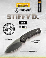 Kunwu STIFFY D. KNFS Limited Edition 50pcs VANADIS 4 Satin + Marble Carbon Fiber - KNIFESTOCK