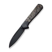 WE Soothsayer Black Titanium Handle With Copper Foil Carbon Fiber Inlay Black Stonewashed CPM 20CV B - KNIFESTOCK