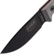 ESEE Knives Model 3 Modified Pommel musta terä, harmaa kahva 3PM tuppi + klipsi - KNIFESTOCK