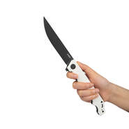 KUBEY Pylades Liner Lock Flipper Folding Knife, AUS-10 Blade, Ivory Handle KU253D - KNIFESTOCK