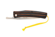 Mcusta MC-192C Higonokami Friction Folder VG-10 San Mai, Yellow/Black Laminated Hardwood Handle - KNIFESTOCK