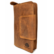 GreenBurry Vintage skórzana portmonetka z zamkiem błyskawicznym 1815-25 - KNIFESTOCK