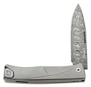 Lionsteel Folding knife Damascus Scrambled blade, GREY Titanium handle and clip  TL D GY - KNIFESTOCK