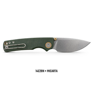 Vosteed Porcupine(Thumb Stud) 14C28N Stonewash Green Micarta A2611 - KNIFESTOCK