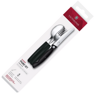 Victorinox Pikniková sada 3ks,  skladací nožík + vidlička +  lyžica, čierna 6.7193.3F - KNIFESTOCK