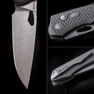 Real Steel Griffin Ultimatum Titan, Vanax Satin Button lock RE-7131T2 - KNIFESTOCK