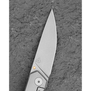 Bestech Knives VK-KUZE Dark Bead Blast Drop Point Blade, Stonewashed Titanium Handles - BT2504B - KNIFESTOCK