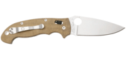 Spyderco Manix 2 XL Brown Canvas Micarta CPM CRU-WEAR Reveal 14 C95MPCW2 - KNIFESTOCK