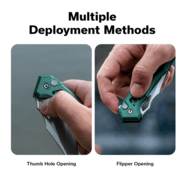 Civivi Anaaki Skeletonized Green Aluminum HandleSatin Finished Nitro-V BladeButton Lock - KNIFESTOCK
