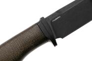 Lion Steel Feststehendes Messer M390 SCHWARZE Klinge, GRÜNES Burlap, Ti-Parierstange, Lederscheide - KNIFESTOCK
