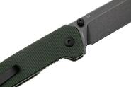 QPS Penguin V2 D2, black stonewash, Manico: Micarta verde QS130V2-C2 - KNIFESTOCK