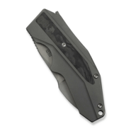 WE Knife Coral Gray Titanium Handle With Marble Carbon Fiber InlayGray Stonewashed CPM 20CV Blade - KNIFESTOCK