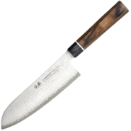 Dellinger Santoku Knife Suncraft VG-10 Black Damascus 167 mm - KNIFESTOCK