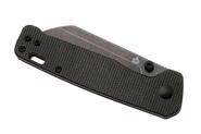 QPS Penguin V2 D2, black stonewash, Manico: Micarta marrone scuro QS130V2-A2 - KNIFESTOCK
