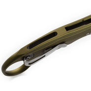 LionSteel L.E.One Mid Folding knife STONE WASHED M390 blade, GREEN aluminum hand - KNIFESTOCK