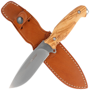 Viper Coltello a lama fissa 3,8mm finitura satinata e manico con guancette in legno - KNIFESTOCK