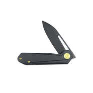 Kubey Royal Frame Lock EDC Pocket Knife Front Flipper Black 6AL4V Titanium Handle KB321O - KNIFESTOCK