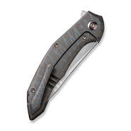 WE Merata Tiger Stripe Pattern Flamed Titanium Handle Hand Rubbed Satin CPM 20CV Blade WE22008A-3 - KNIFESTOCK