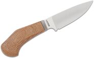 Lionsteel Fixed knife m390 blade NATURAL Canvas handle, Ti guard, leather sheath WL1  CVN - KNIFESTOCK