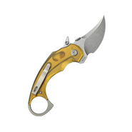 Kubey Jaw Pikal Karambit Folding Knife Ultem Handle 2.52&quot; Beadblast 14C28N Blade KU440C - KNIFESTOCK