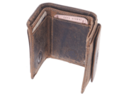 GreenBurry Small leather wallet 10x8cm with coin pocket &quot;Vintage&quot; antique brown - KNIFESTOCK