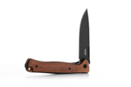 Lionsteel Solid EARTH Aluminum knife, MagnaCut blade OLD BLACK, Natural Canvas inlay  SK01A EB - KNIFESTOCK