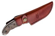 Ontario Hiking Fixed Blade Knife 3.4&quot; Satin Drop Point, Brown/Black Micarta Handles, Leather  ON8187 - KNIFESTOCK