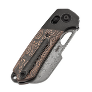 Kansept Nahual Damascus,Blackwash Ti, Copper CF K2125V3 - KNIFESTOCK