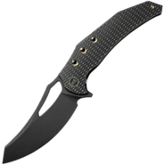 WE Knife Epaulette Diamond Patterned Black Titanium HandleBlack Stonewashed Bohler M390 Blade - KNIFESTOCK