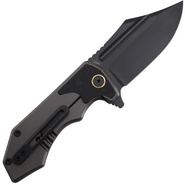 DC BLADES CETO DLC, Gold Pivot, Black Micarta Inlay - KNIFESTOCK