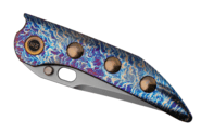 We Knife AttorFlamed Titanium Integral Handle With Golden Titanium InlayPolished - KNIFESTOCK