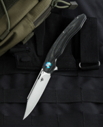 Bestech FANGA D2, Satin, Interlayer with Carbon Fiber and G10 BG18D - KNIFESTOCK