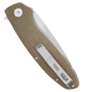 Petrified Fish PFB01 Terra Stonewashed D2 Khaki Micarta PFB01KAW - KNIFESTOCK