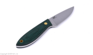 Brisa Bobtail 80-Green micarta 12C27 Flat Sheath Bobtail 80 Leather BRS-034-9958-1550 - KNIFESTOCK