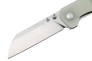 QPS Penguin V2 D2, 2-Ton-Finish Stonewash - Satin, Griff: Jade G10 QS130V2-G1 - KNIFESTOCK