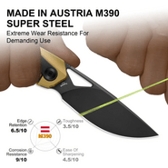 Kizer Topsail M390,Matt DLC-Ultra,Titanium&amp;Zirconium - KNIFESTOCK