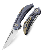 Bestech VIGIL M390, Satin, Titanium, Blue BT2201B - KNIFESTOCK