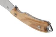 MKM POCKET TANGO 1 – MAGNACUT MUK Satin Fixed bld, OLIVE WOOD hdl, +POCKET LEATH - KNIFESTOCK