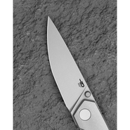 Bestech Knives VK-KUZE Dark Bead Blast Drop Point Blade, Stonewashed Titanium Handles - BT2504B - KNIFESTOCK