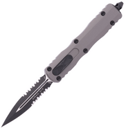 Microtech DIRAC D/E BLACK PART SERRATE NATURAL CLEAR 225-2NC - KNIFESTOCK
