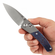 Kansept Dako Satin CPM S35VN 0.118&quot; / 3.0mm Stonewashed Titanium, Timascus K1101 - KNIFESTOCK