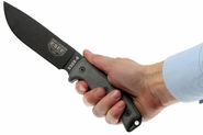 ESEE Knives Model 6 black blade, grey handle 6P-KO survival knife without sheath - KNIFESTOCK
