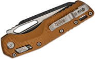 Microtech MSI S/E BLACK PART SERRATE FLUTED ALUMINUM TAN 210-2FLTA - KNIFESTOCK