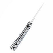 TENABLE KNIVES Shard Stonewashed 14C28N 0.14&quot; / 3.5mm Gray Aluminum with Diamond Pattern T1006V4 - KNIFESTOCK