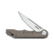 KUBEY Mizo Liner Lock Front Flipper Folding Knife Tan G10 Handle KU2101E - KNIFESTOCK